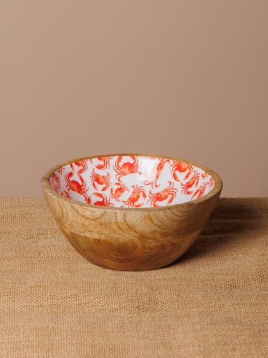 Medium enamelled mango salad bowl Crabes