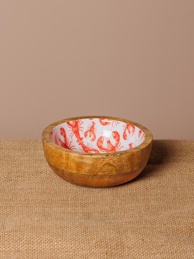 Small enamelled mango bowl Lobsters - 1