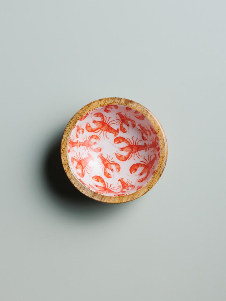 Small enamelled mango bowl Lobsters - 3