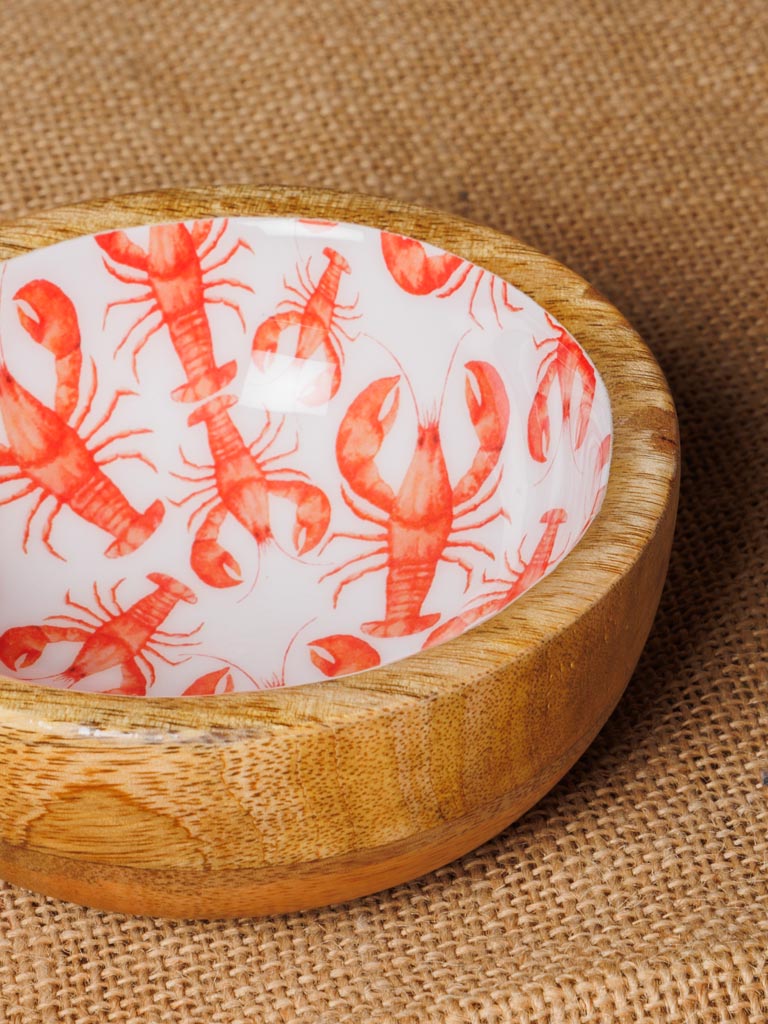 Small enamelled mango bowl Lobsters - 5