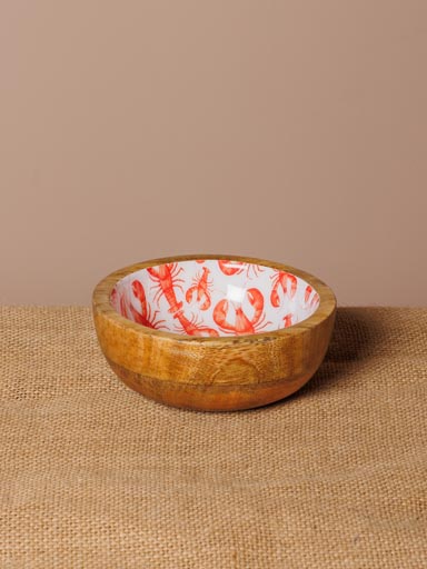 Small enamelled mango bowl Lobsters