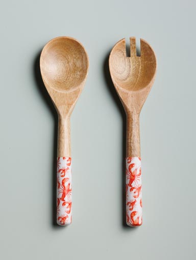 Enamelled mango salad servers Lobsters