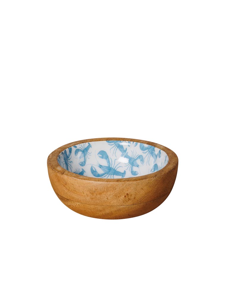 Small enamelled mango bowl Blue lobsters - 2