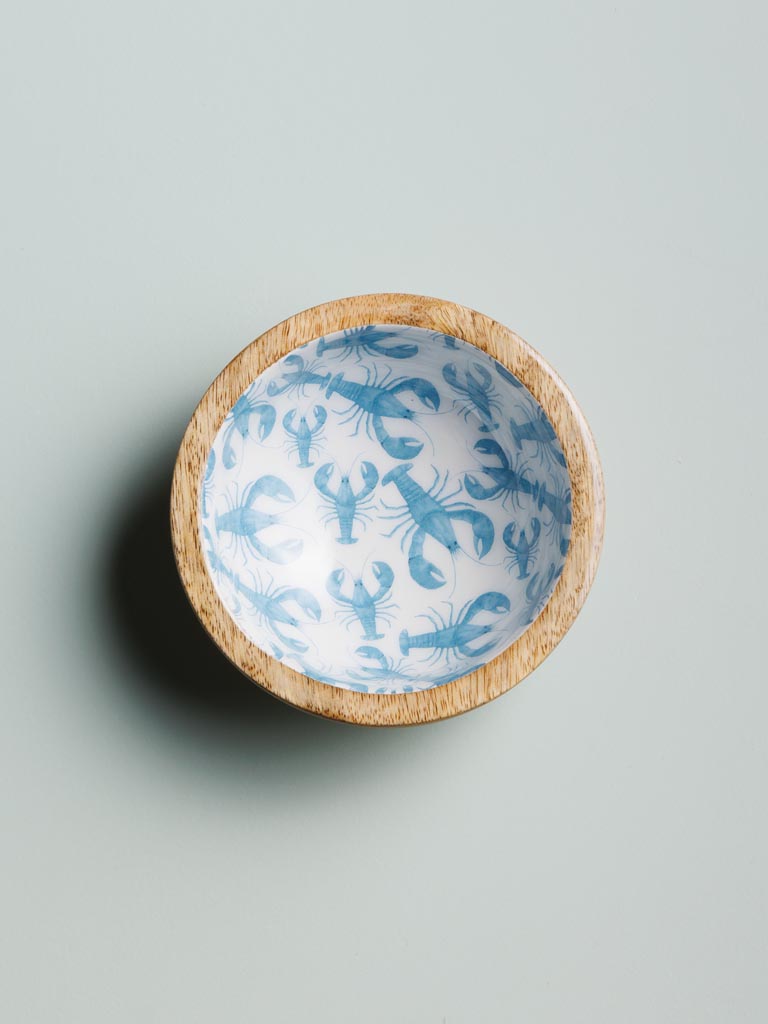 Small enamelled mango bowl Blue lobsters - 5