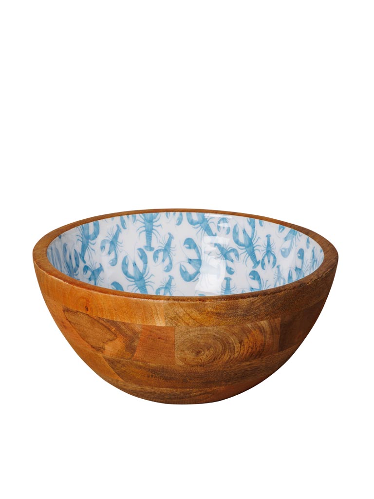 Enamelled mango salad bowl Blue Lobsters - 2