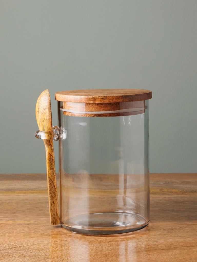 Small airtight jar with mango spoon - 1