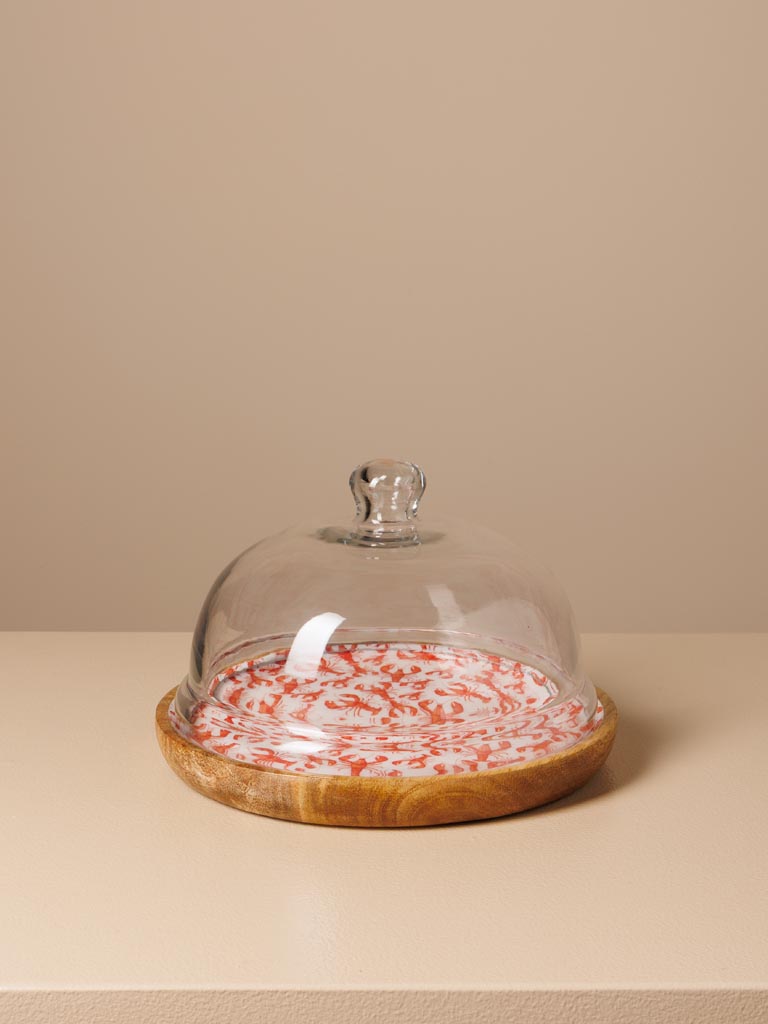 Small round cake tray with cover Lobsters - 1