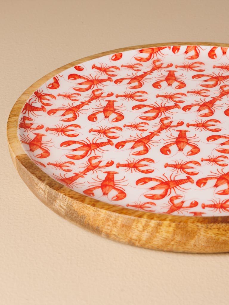 Small round cake tray with cover Lobsters - 4