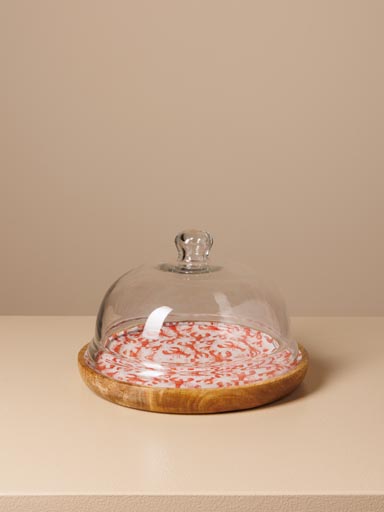 Small round cake tray with cover Lobsters