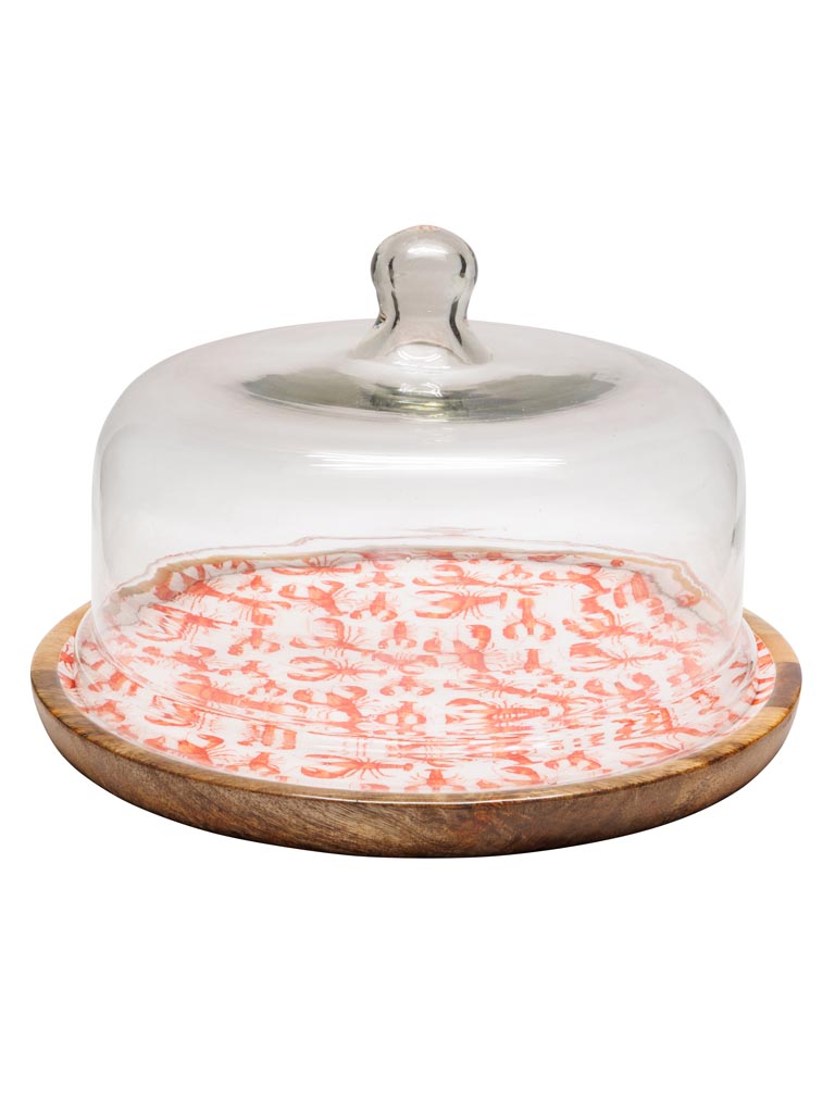 Large round cake tray with cover Lobsters - 2