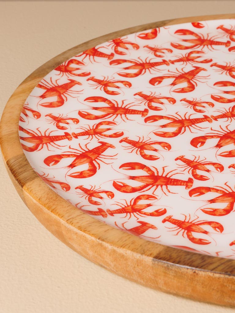 Large round cake tray with cover Lobsters - 4