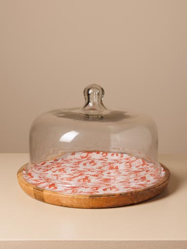 Large round cake tray with cover Lobsters