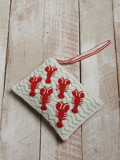 Purse with beaded lobsters