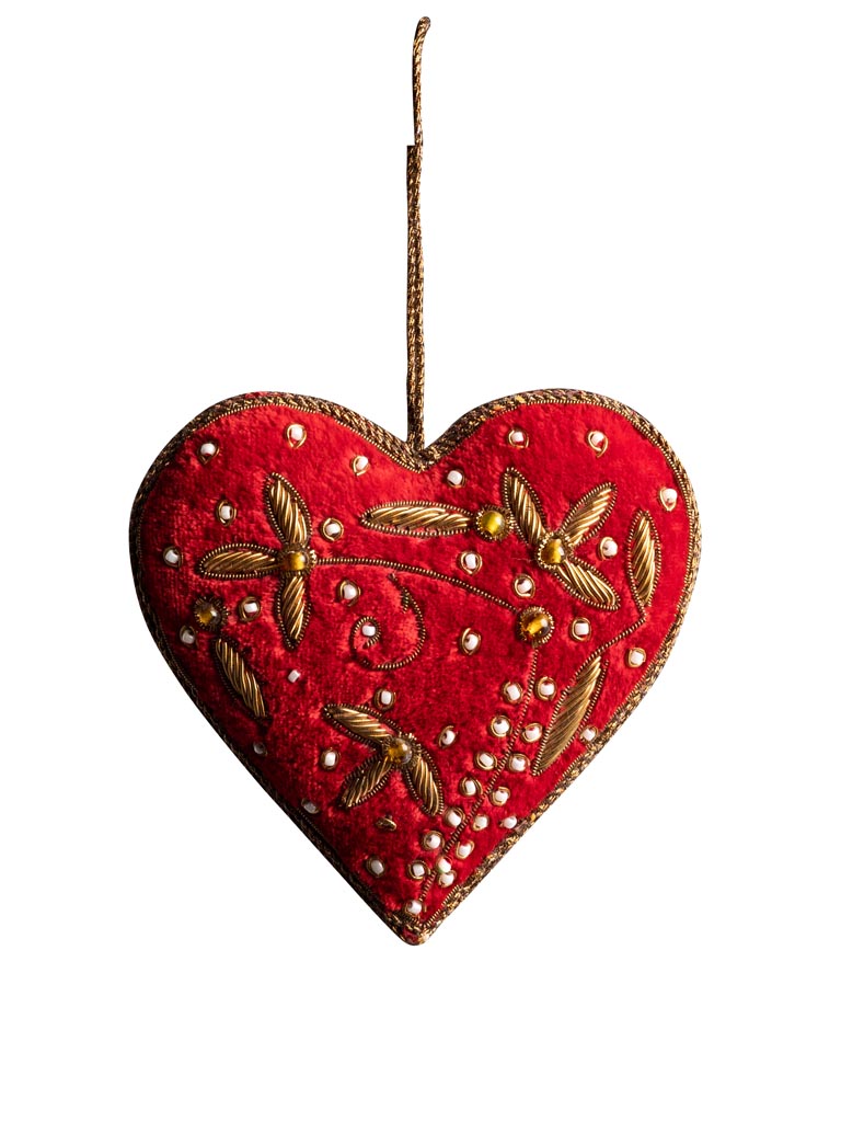 Embroidered velvet heart - 2