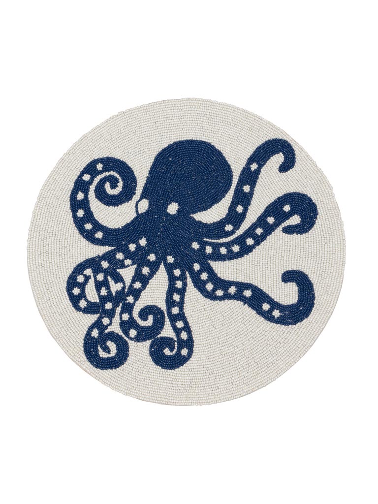 Round placemat with blue octopus - 2