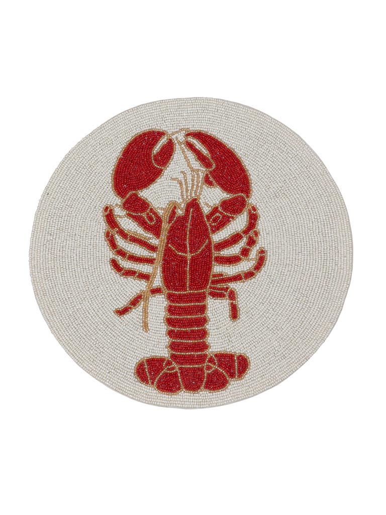 Round placemat with red beaded lobster - 2