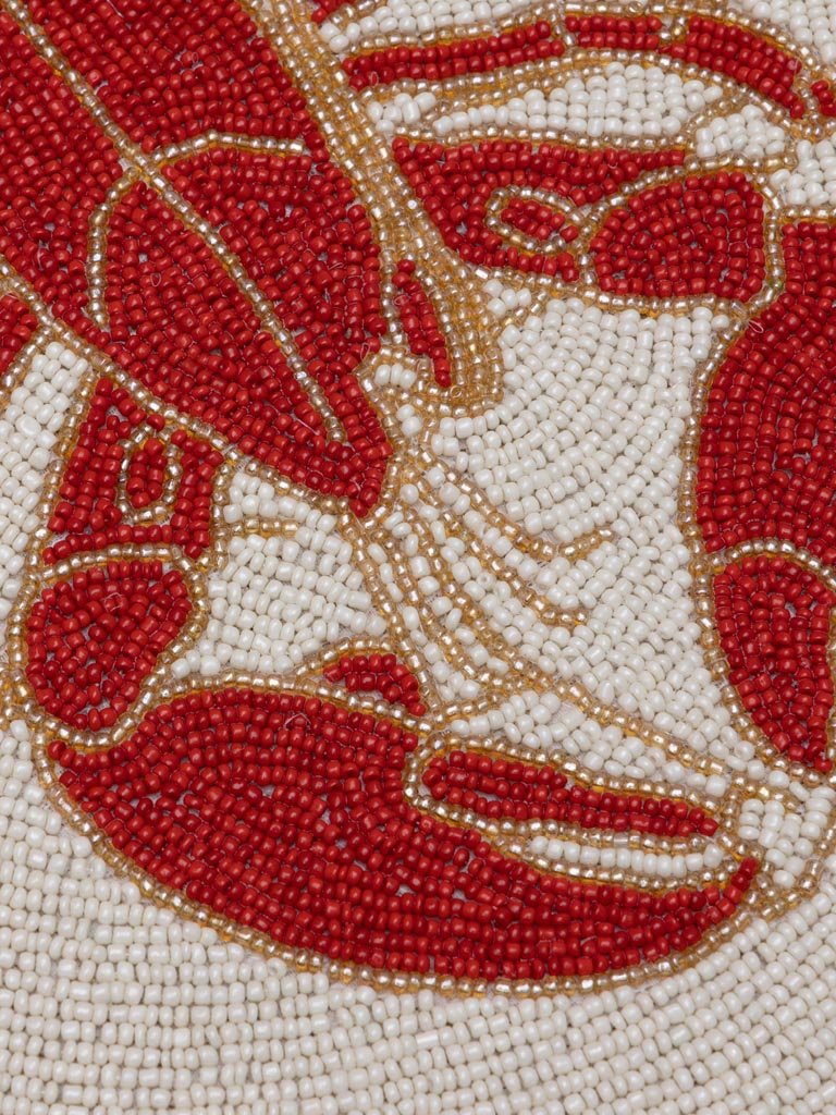 Round placemat with red beaded lobster - 3