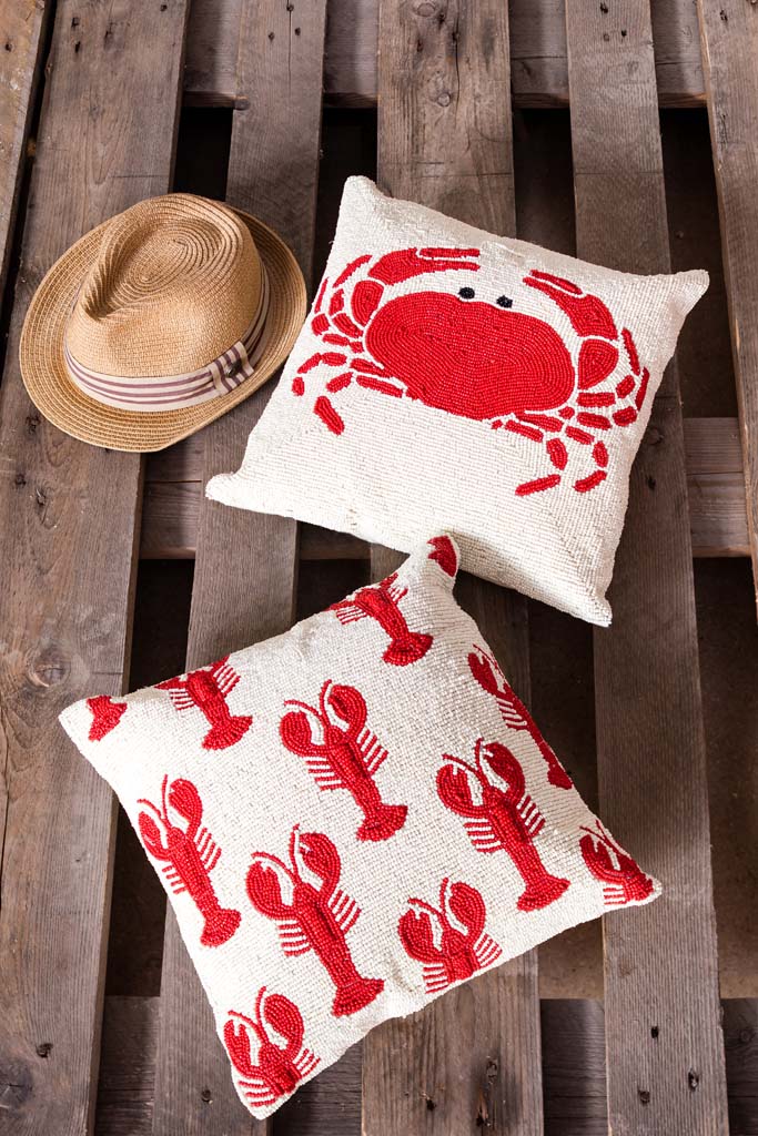 Glass beaded cushion 