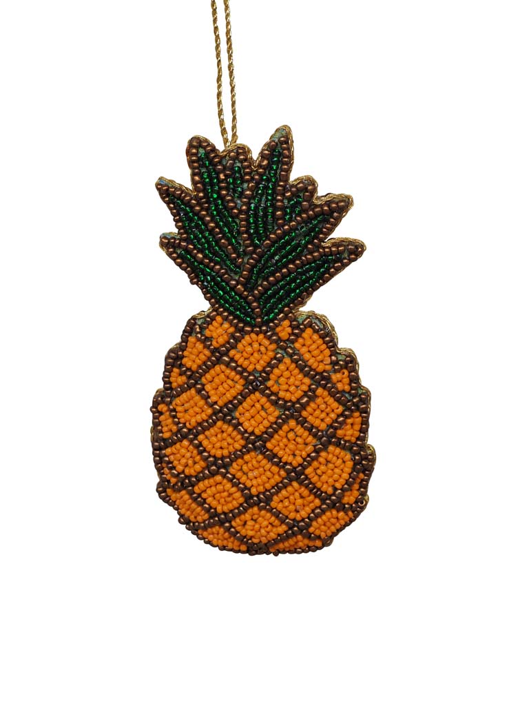 Hanging beaded orange pineapple - 2