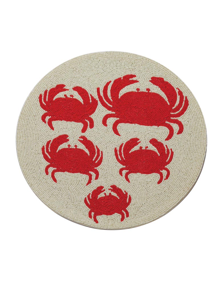 Round placemat 5 red crabs - 2