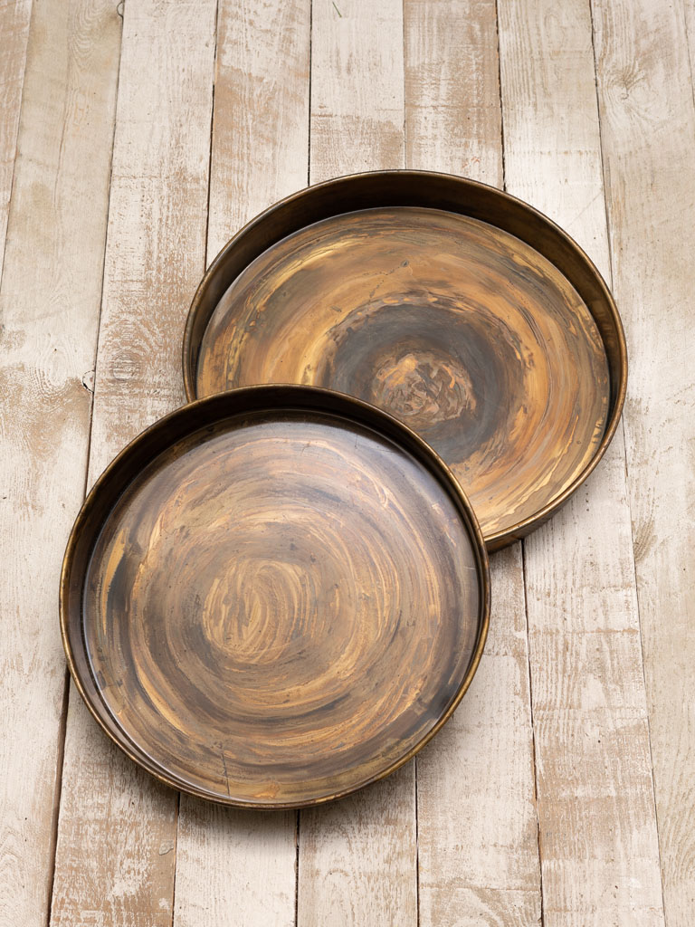 S/2 round metal trays - 3