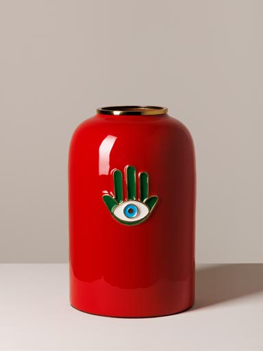 Vase rouge main de Fatma Funkie