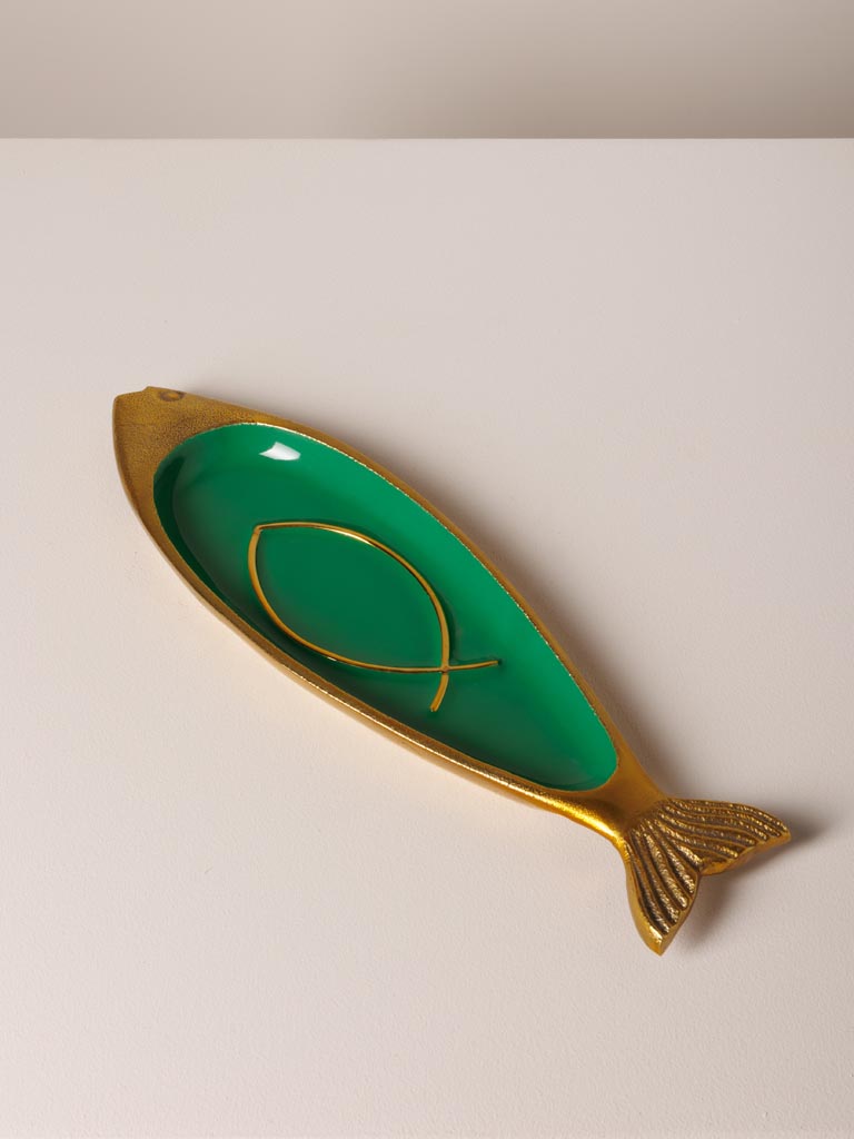Large green fish trinket tray Funkie - 1