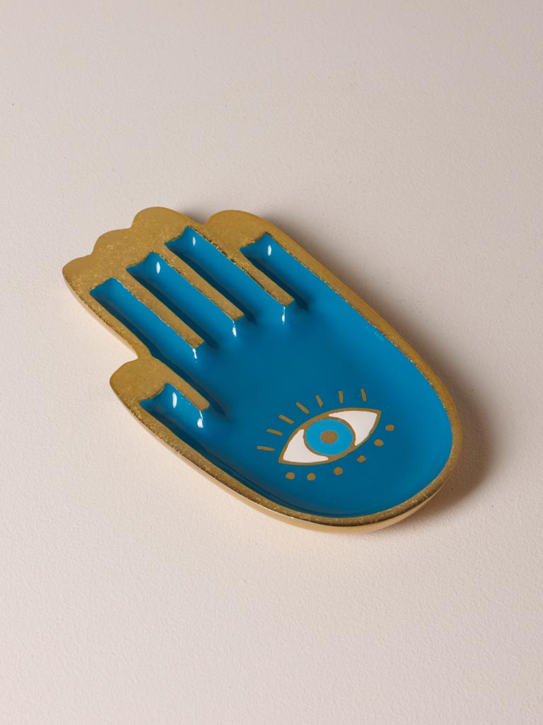 Blue hamsa hand trinket tray Funkie - 1