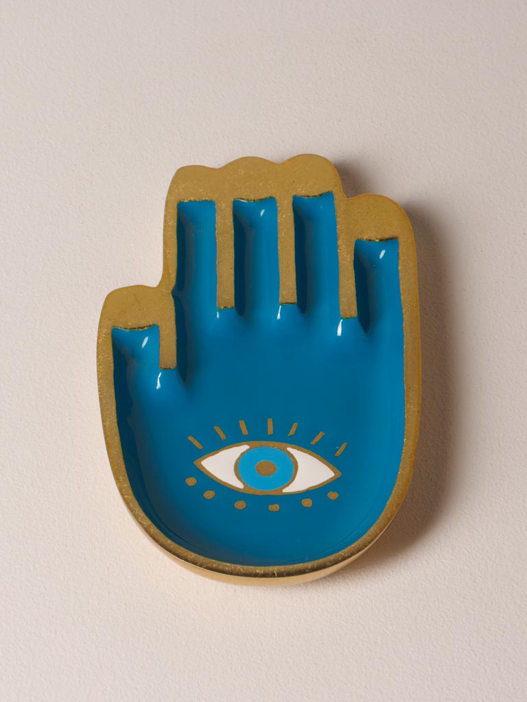 Blue hamsa hand trinket tray Funkie - 3