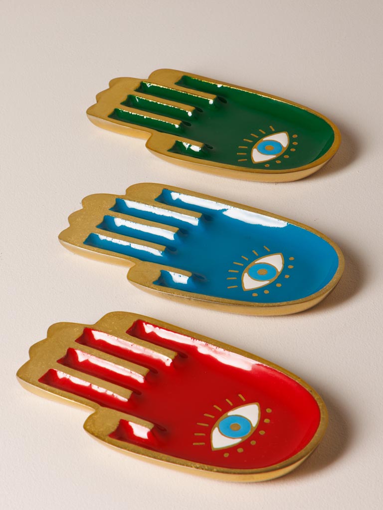 Blue hamsa hand trinket tray Funkie - 4