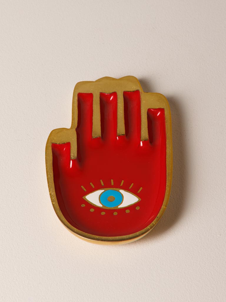 Red hamsa hand trinket tray Funkie - 5