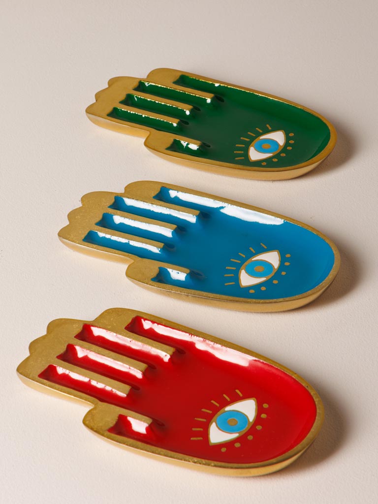 Green hamsa hand trinket tray Funkie - 4