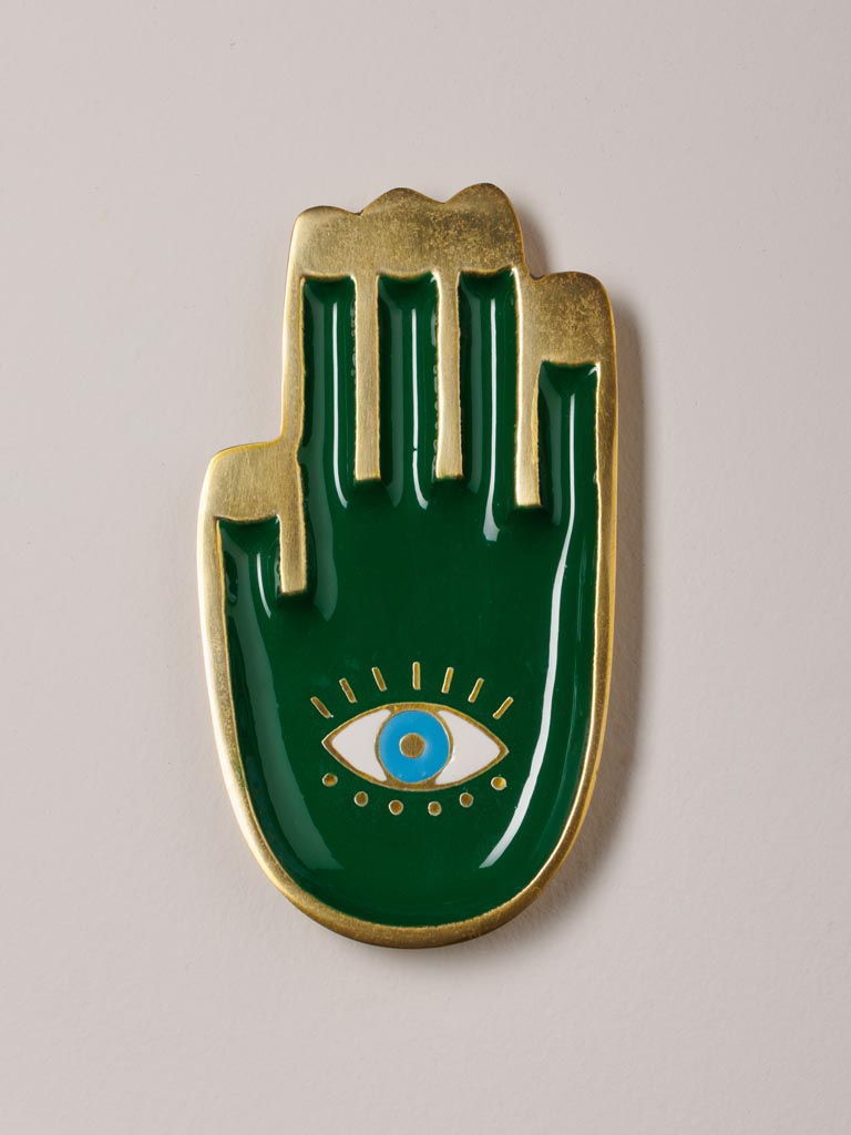 Green hamsa hand trinket tray Funkie - 6