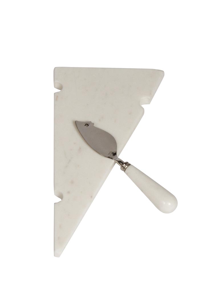 Marble cheese board with mouse knife - 2