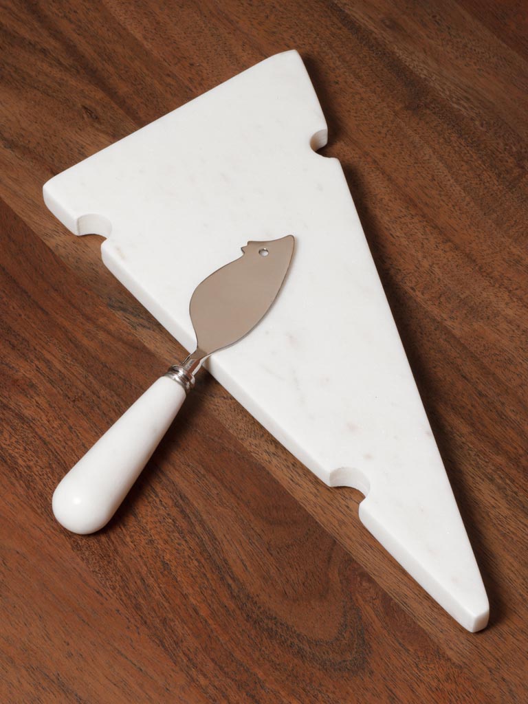 Marble cheese board with mouse knife - 1