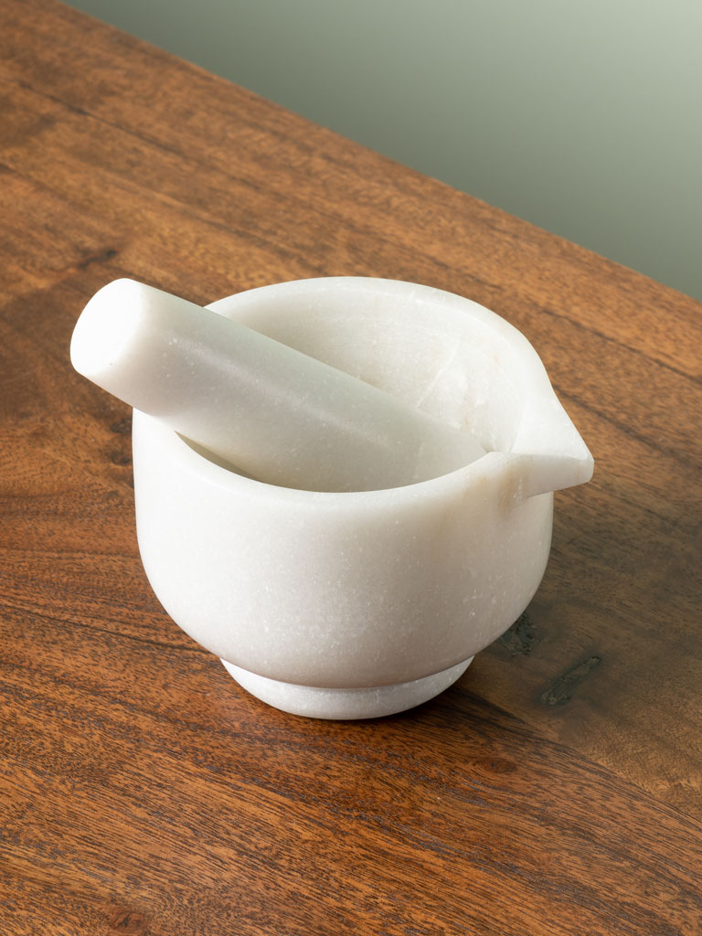 White marble pestle and mortar - 1