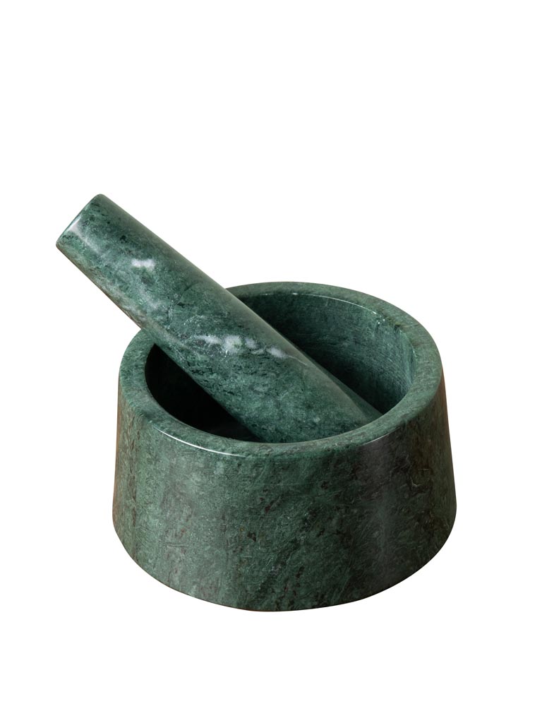Green marble pestle and mortar - 2