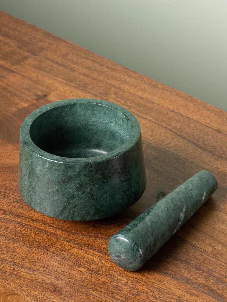 Green marble pestle and mortar - 3