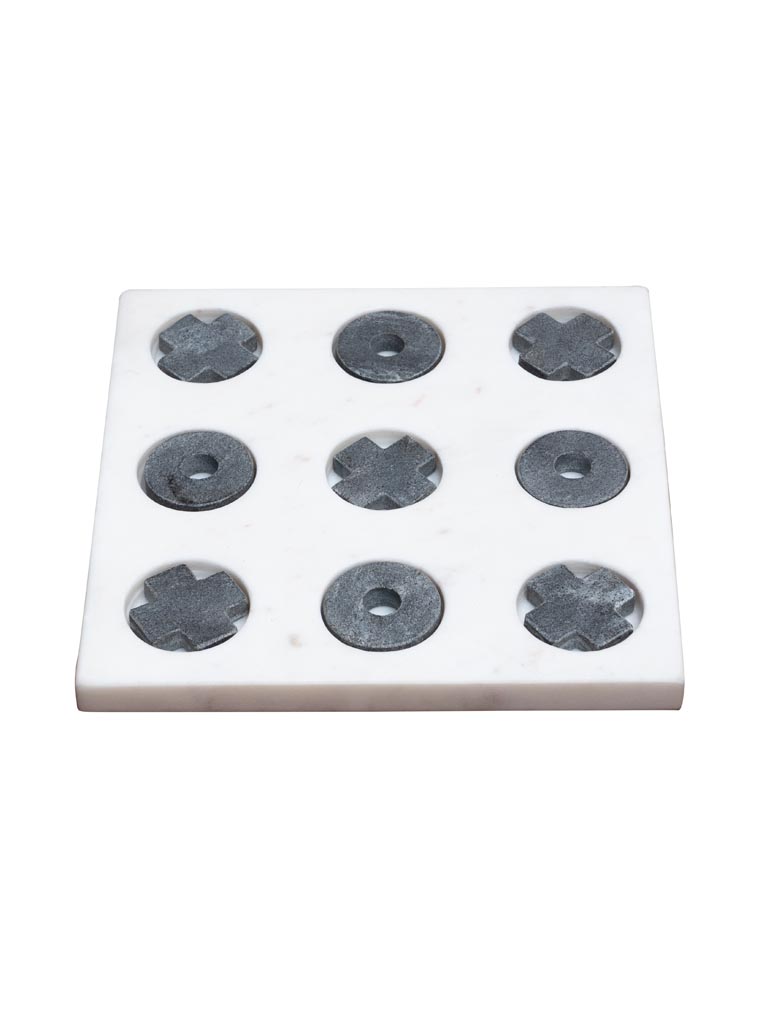 Tic tac toe game in white & grey marble - 2