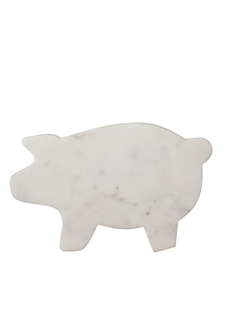 Planche à découper cochon marbre blanc - 2