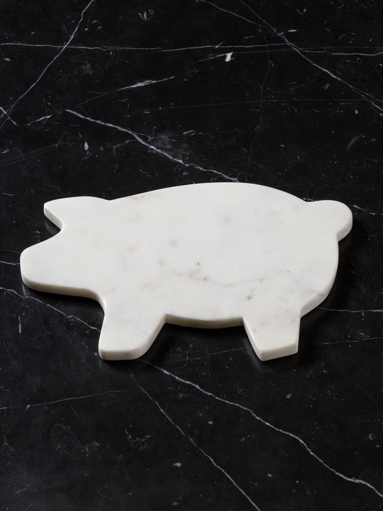 Planche à découper cochon marbre blanc - 4