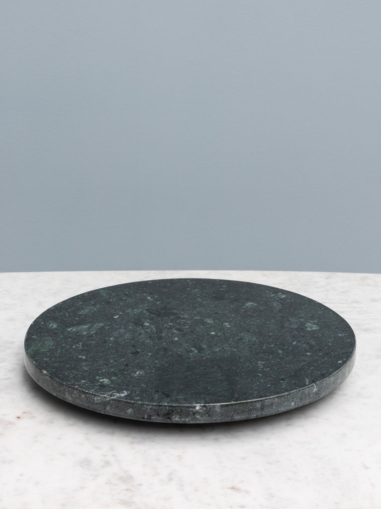 Green marble rotating dish Lazy Susan - 1