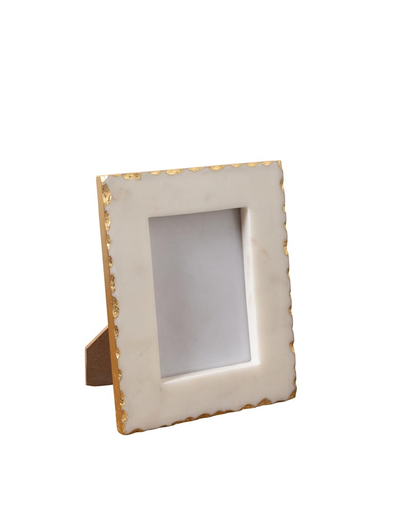 Small photoframe white marble and gold foil (8x12) - 3