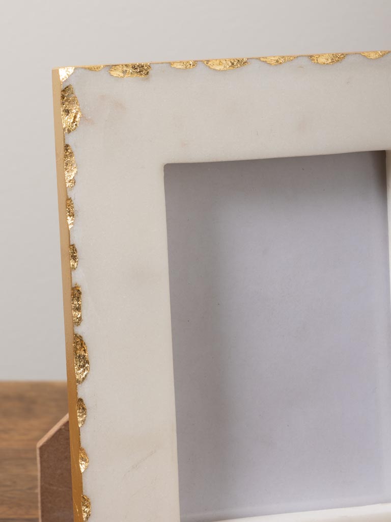 Small photoframe white marble and gold foil (8x12) - 6