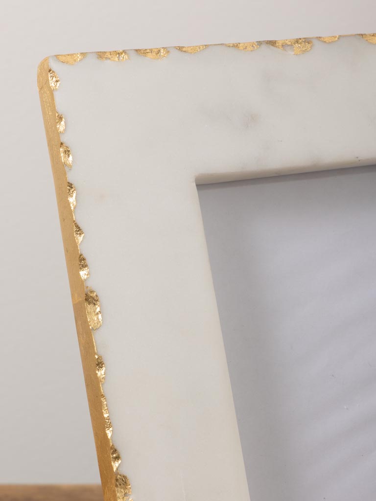 Small photoframe white marble and gold foil (8x12) - 5