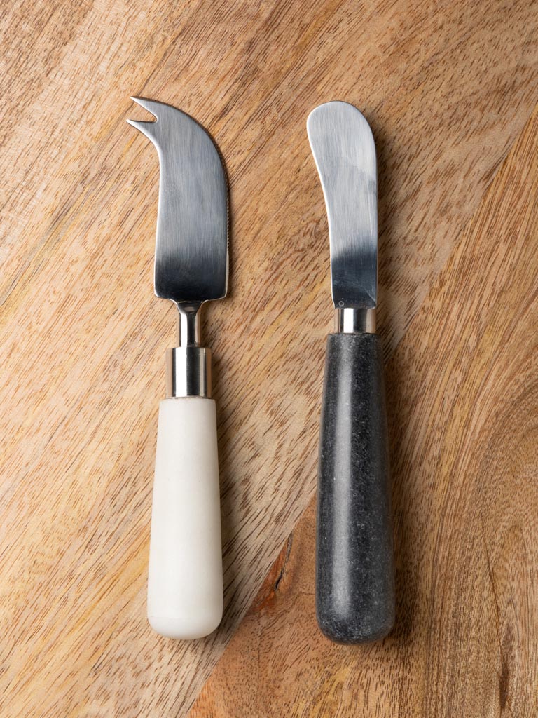 Lot Bluma de couteaux à fromages en marbre blanc | Kave Home®