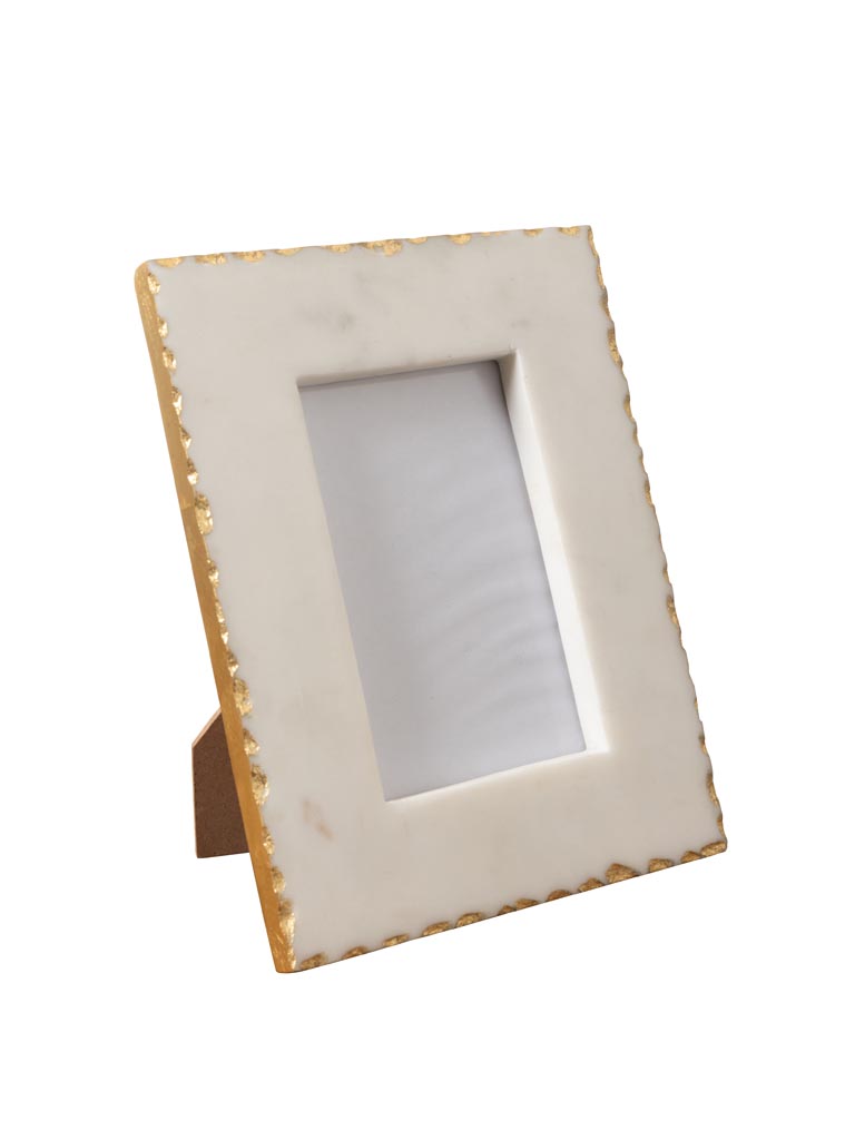 Porte photo M marbre blanc et feuille d'or (9x14) - 2