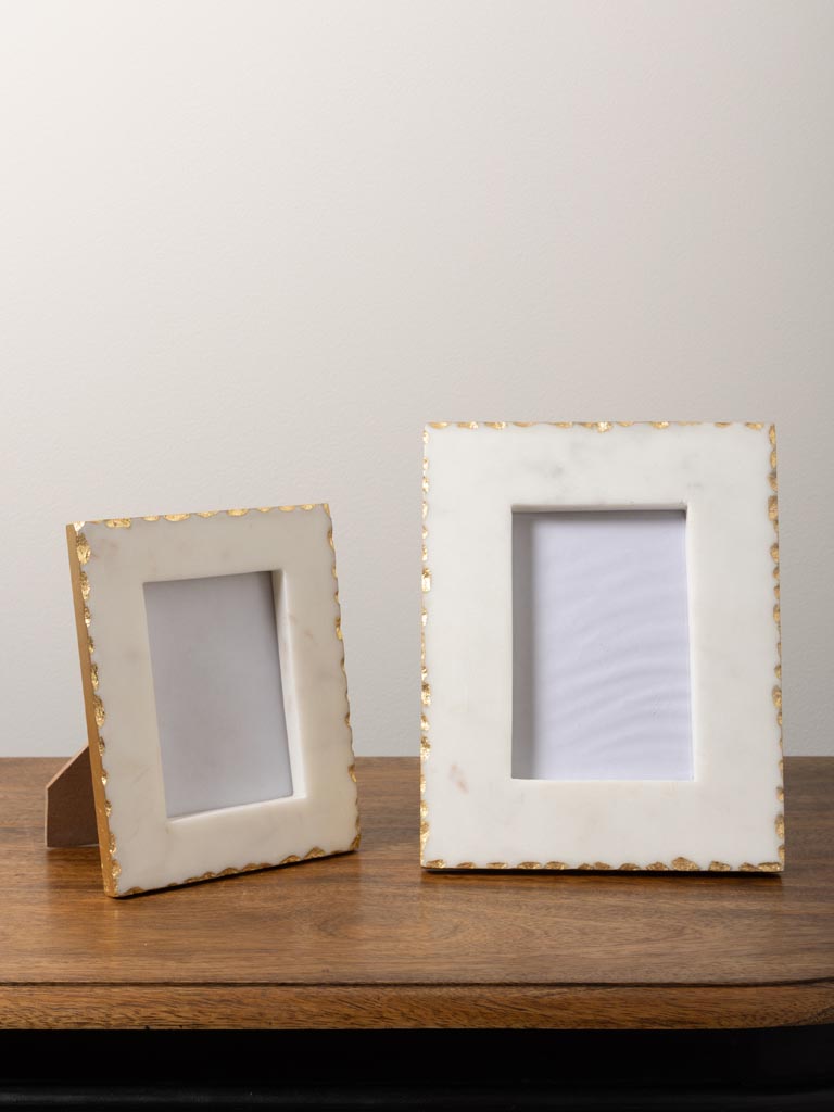 Photo frame white marble and gold foil (9x14) - 4