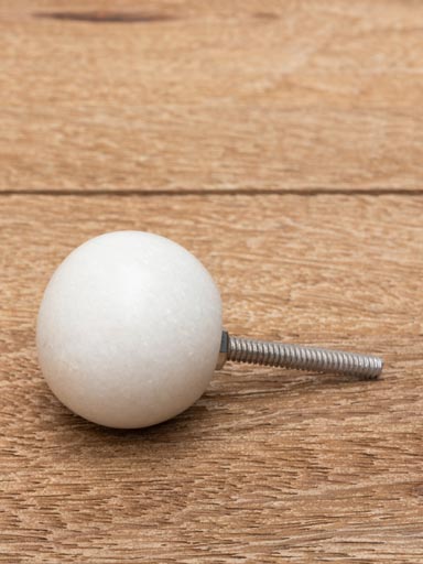 Bouton de porte boule marbre blanc