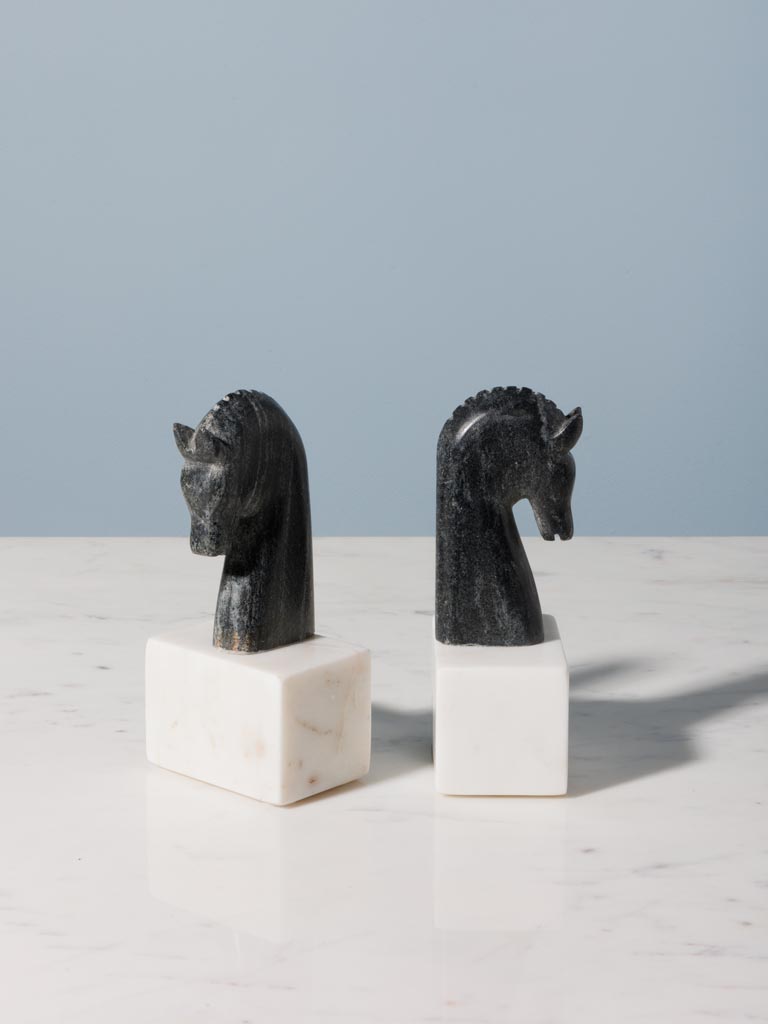 Small bookends marble horses - 4
